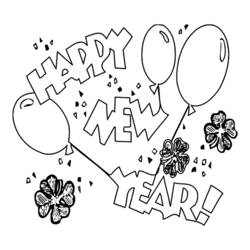 Dibujo para colorear: Feliz Año Nuevo (Fiestas y Celebraciones) #60748 - Dibujos para Colorear e Imprimir Gratis