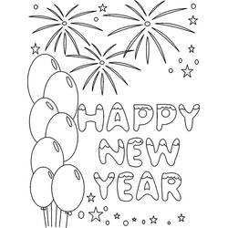 Dibujo para colorear: Feliz Año Nuevo (Fiestas y Celebraciones) #60762 - Dibujos para Colorear e Imprimir Gratis