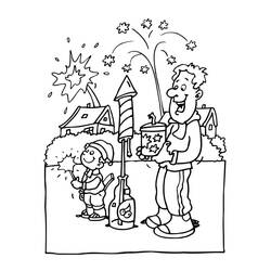 Dibujo para colorear: Feliz Año Nuevo (Fiestas y Celebraciones) #60768 - Dibujos para Colorear e Imprimir Gratis