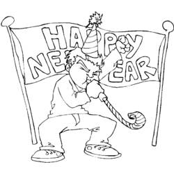 Dibujo para colorear: Feliz Año Nuevo (Fiestas y Celebraciones) #60785 - Dibujos para Colorear e Imprimir Gratis
