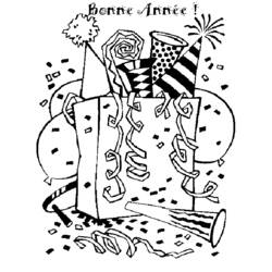 Dibujo para colorear: Feliz Año Nuevo (Fiestas y Celebraciones) #60801 - Dibujos para Colorear e Imprimir Gratis