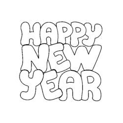 Dibujo para colorear: Feliz Año Nuevo (Fiestas y Celebraciones) #60806 - Dibujos para Colorear e Imprimir Gratis
