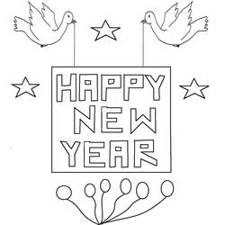Dibujo para colorear: Feliz Año Nuevo (Fiestas y Celebraciones) #60861 - Dibujos para Colorear e Imprimir Gratis