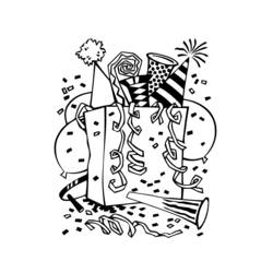Dibujo para colorear: Feliz Año Nuevo (Fiestas y Celebraciones) #60895 - Dibujos para Colorear e Imprimir Gratis