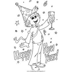 Dibujo para colorear: Feliz Año Nuevo (Fiestas y Celebraciones) #60916 - Dibujos para Colorear e Imprimir Gratis
