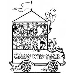 Dibujo para colorear: Feliz Año Nuevo (Fiestas y Celebraciones) #60960 - Dibujos para Colorear e Imprimir Gratis