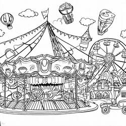 Dibujo para colorear: Feria (Fiestas y Celebraciones) #193359 - Dibujos para Colorear e Imprimir Gratis