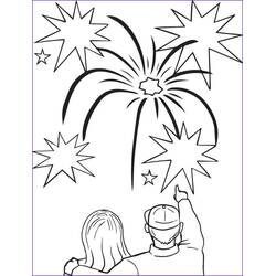Dibujo para colorear: Fuegos Artificiales (Fiestas y Celebraciones) #209192 - Dibujos para Colorear e Imprimir Gratis