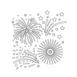 Dibujo para colorear: Fuegos Artificiales (Fiestas y Celebraciones) #209194 - Dibujos para Colorear e Imprimir Gratis