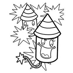 Dibujos para colorear: Fuegos Artificiales - Dibujos para Colorear e Imprimir Gratis