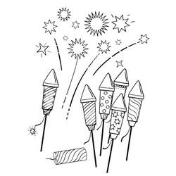 Dibujo para colorear: Fuegos Artificiales (Fiestas y Celebraciones) #209206 - Dibujos para Colorear e Imprimir Gratis