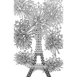 Dibujo para colorear: Fuegos Artificiales (Fiestas y Celebraciones) #209213 - Dibujos para Colorear e Imprimir Gratis
