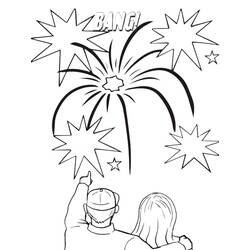 Dibujo para colorear: Fuegos Artificiales (Fiestas y Celebraciones) #209214 - Dibujos para Colorear e Imprimir Gratis