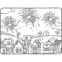 Dibujo para colorear: Fuegos Artificiales (Fiestas y Celebraciones) #209216 - Dibujos para Colorear e Imprimir Gratis