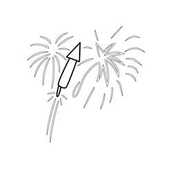 Dibujo para colorear: Fuegos Artificiales (Fiestas y Celebraciones) #209218 - Dibujos para Colorear e Imprimir Gratis