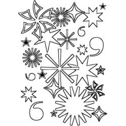 Dibujo para colorear: Fuegos Artificiales (Fiestas y Celebraciones) #209219 - Dibujos para Colorear e Imprimir Gratis
