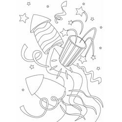 Dibujo para colorear: Fuegos Artificiales (Fiestas y Celebraciones) #209222 - Dibujos para Colorear e Imprimir Gratis