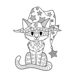 Dibujo para colorear: Gato de Halloween (Fiestas y Celebraciones) #203943 - Dibujos para Colorear e Imprimir Gratis