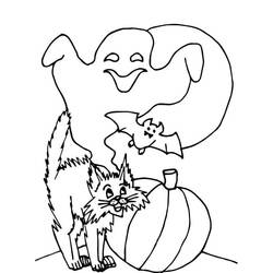 Dibujo para colorear: Gato de Halloween (Fiestas y Celebraciones) #203944 - Dibujos para Colorear e Imprimir Gratis