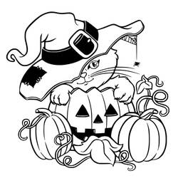 Dibujo para colorear: Gato de Halloween (Fiestas y Celebraciones) #203946 - Dibujos para Colorear e Imprimir Gratis