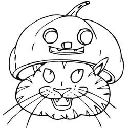 Dibujo para colorear: Gato de Halloween (Fiestas y Celebraciones) #203947 - Dibujos para Colorear e Imprimir Gratis