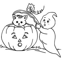 Dibujo para colorear: Gato de Halloween (Fiestas y Celebraciones) #203951 - Dibujos para Colorear e Imprimir Gratis