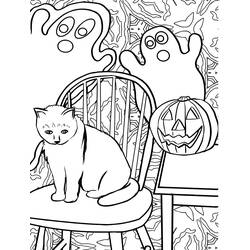 Dibujo para colorear: Gato de Halloween (Fiestas y Celebraciones) #203952 - Dibujos para Colorear e Imprimir Gratis