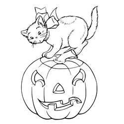 Dibujo para colorear: Gato de Halloween (Fiestas y Celebraciones) #203955 - Dibujos para Colorear e Imprimir Gratis