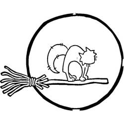 Dibujo para colorear: Gato de Halloween (Fiestas y Celebraciones) #203956 - Dibujos para Colorear e Imprimir Gratis