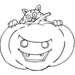 Dibujo para colorear: Gato de Halloween (Fiestas y Celebraciones) #203958 - Dibujos para Colorear e Imprimir Gratis