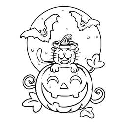 Dibujo para colorear: Gato de Halloween (Fiestas y Celebraciones) #203960 - Dibujos para Colorear e Imprimir Gratis