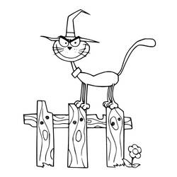Dibujo para colorear: Gato de Halloween (Fiestas y Celebraciones) #203962 - Dibujos para Colorear e Imprimir Gratis