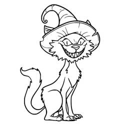 Dibujo para colorear: Gato de Halloween (Fiestas y Celebraciones) #203965 - Dibujos para Colorear e Imprimir Gratis