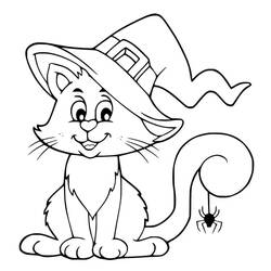 Dibujo para colorear: Gato de Halloween (Fiestas y Celebraciones) #203966 - Dibujos para Colorear e Imprimir Gratis