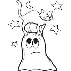 Dibujo para colorear: Gato de Halloween (Fiestas y Celebraciones) #203969 - Dibujos para Colorear e Imprimir Gratis