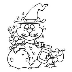Dibujo para colorear: Gato de Halloween (Fiestas y Celebraciones) #203971 - Dibujos para Colorear e Imprimir Gratis