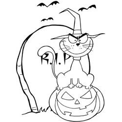 Dibujo para colorear: Gato de Halloween (Fiestas y Celebraciones) #203972 - Dibujos para Colorear e Imprimir Gratis