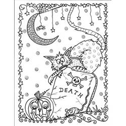 Dibujo para colorear: Gato de Halloween (Fiestas y Celebraciones) #203973 - Dibujos para Colorear e Imprimir Gratis