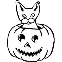 Dibujo para colorear: Gato de Halloween (Fiestas y Celebraciones) #203977 - Dibujos para Colorear e Imprimir Gratis