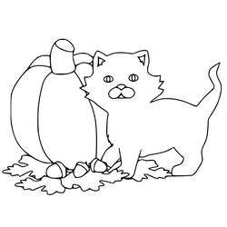 Dibujo para colorear: Gato de Halloween (Fiestas y Celebraciones) #203978 - Dibujos para Colorear e Imprimir Gratis