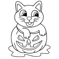 Dibujo para colorear: Gato de Halloween (Fiestas y Celebraciones) #203982 - Dibujos para Colorear e Imprimir Gratis