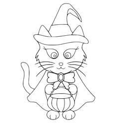 Dibujo para colorear: Gato de Halloween (Fiestas y Celebraciones) #203984 - Dibujos para Colorear e Imprimir Gratis