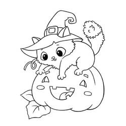 Dibujos para colorear: Gato de Halloween - Dibujos para Colorear e Imprimir Gratis