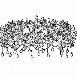 Dibujos para colorear: Guirnalda de Navidad - Dibujos para Colorear e Imprimir Gratis