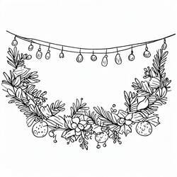 Dibujo para colorear: Guirnalda de Navidad (Fiestas y Celebraciones) #194089 - Dibujos para Colorear e Imprimir Gratis