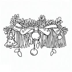 Dibujo para colorear: Guirnalda de Navidad (Fiestas y Celebraciones) #194090 - Dibujos para Colorear e Imprimir Gratis