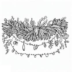 Dibujo para colorear: Guirnalda de Navidad (Fiestas y Celebraciones) #194095 - Dibujos para Colorear e Imprimir Gratis