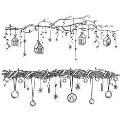Dibujo para colorear: Guirnalda de Navidad (Fiestas y Celebraciones) #194101 - Dibujos para Colorear e Imprimir Gratis
