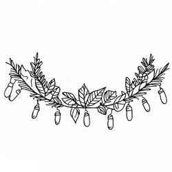 Dibujo para colorear: Guirnalda de Navidad (Fiestas y Celebraciones) #194103 - Dibujos para Colorear e Imprimir Gratis