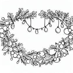 Dibujo para colorear: Guirnalda de Navidad (Fiestas y Celebraciones) #194108 - Dibujos para Colorear e Imprimir Gratis